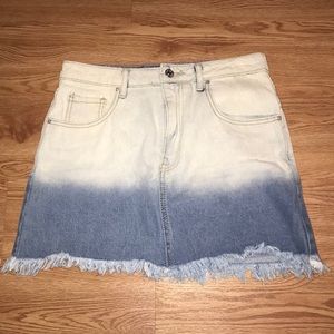 Acid wash ombré jean skirt